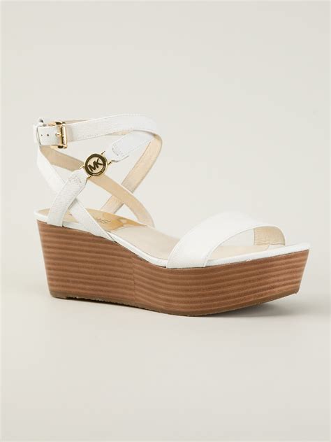 michael kors slide shoes|Michael Kors white platform sandals.